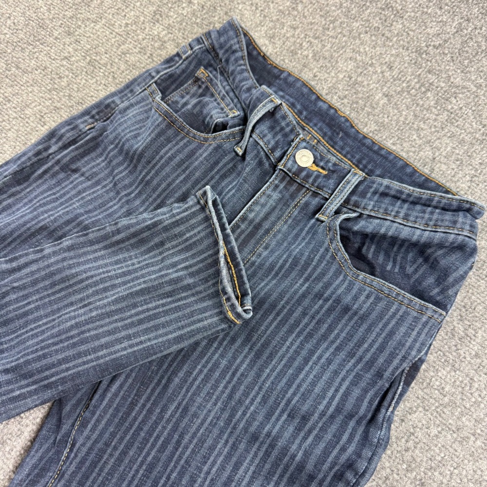 Levi Strauss Skinny Jeans 26 Blue Pinstripe Stretch Denim Womens